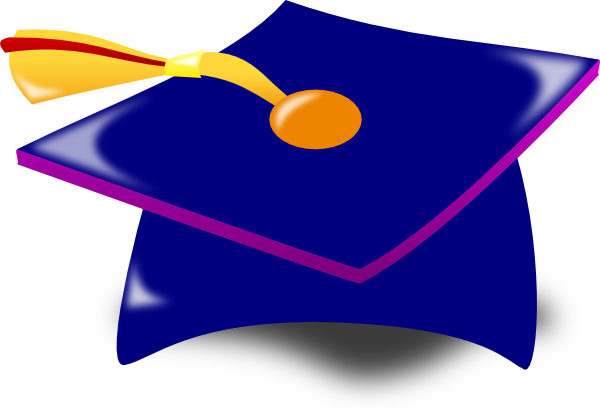 Graduate Cap Blue Vector Online Royalty Free Clipart - Red Graduation Cap .png (600x412), Png Download