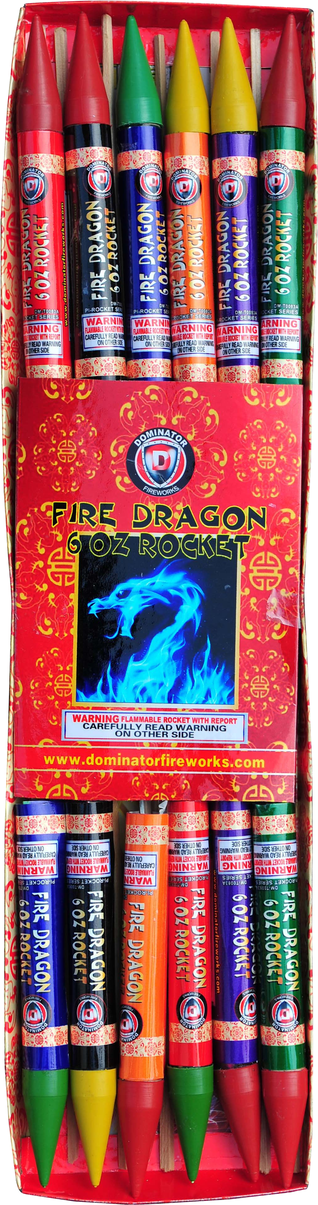 Fire Dragon 6 Oz Rocket 12 Pack - Fire (1376x4064), Png Download