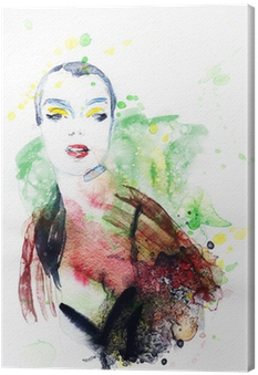 Abstract Woman Portrait - Canvas Print (400x400), Png Download