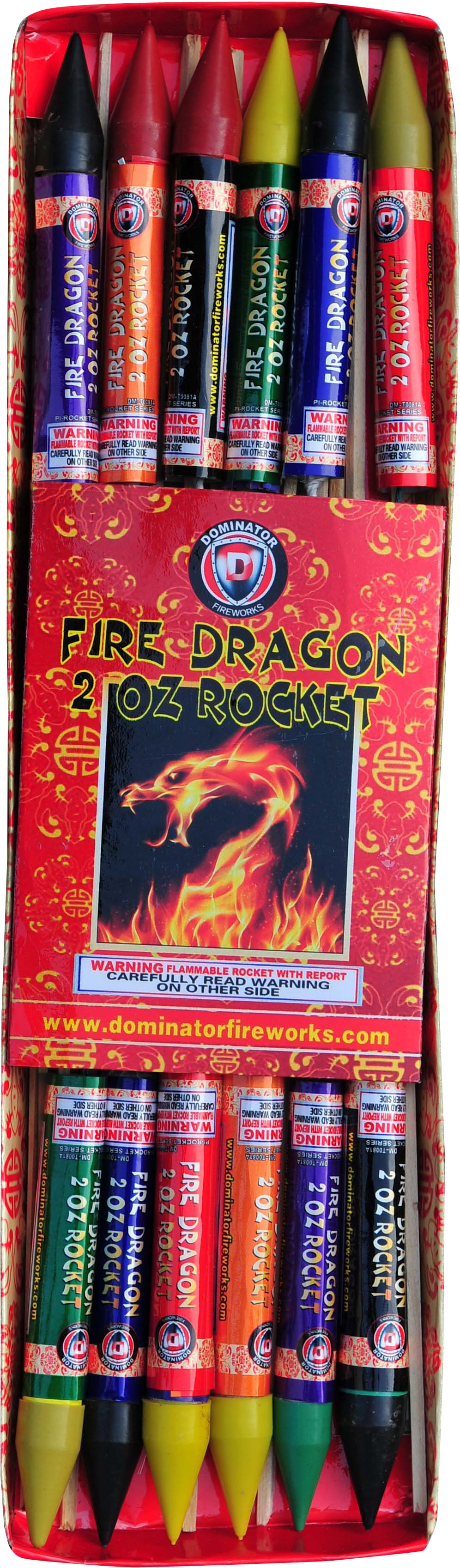 Fire Dragon 2 Oz Rocket 12 Pack (1316x3734), Png Download