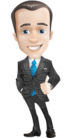 Businessman Vector Cartoon Character Design Modern - Business Cartoon Character Png (298x464), Png Download