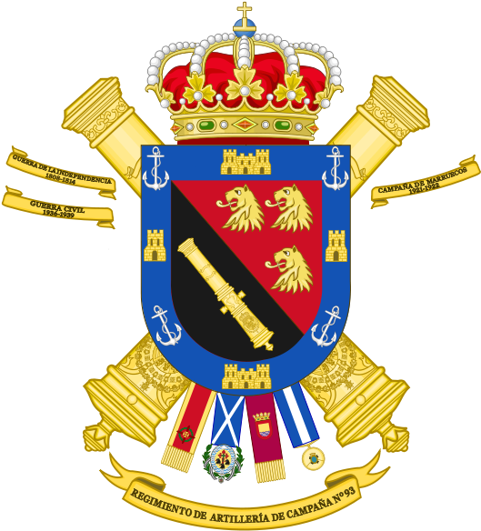 93rd Field Artillery Regiment, Spanish Army - Coat Of Arms Artillery Svg (538x599), Png Download