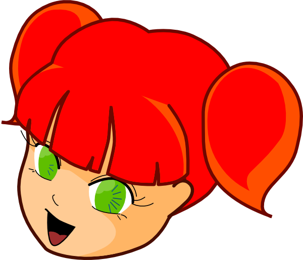 Red Hair Girl Clip Art - Red Hair Girl Clipart (600x515), Png Download