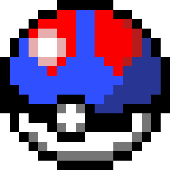 Great Ball - Pokeball Pixel Png (1184x1184), Png Download