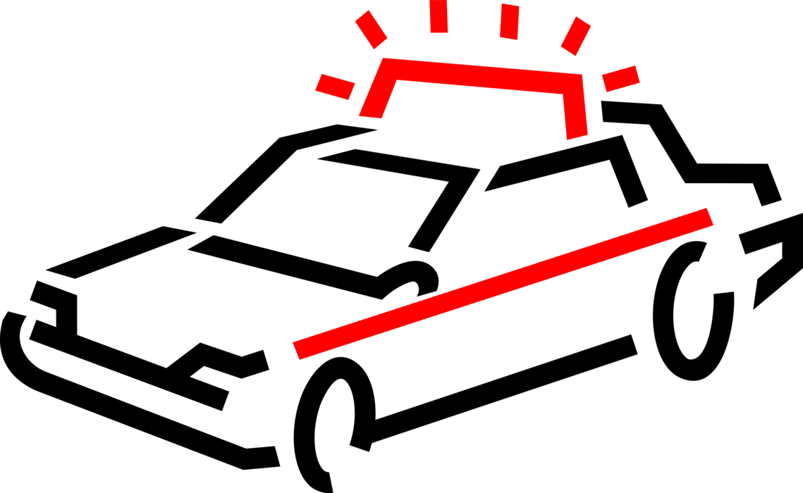 Vector Illustration Of Law Enforcement Police Car Cruiser (1139x700), Png Download