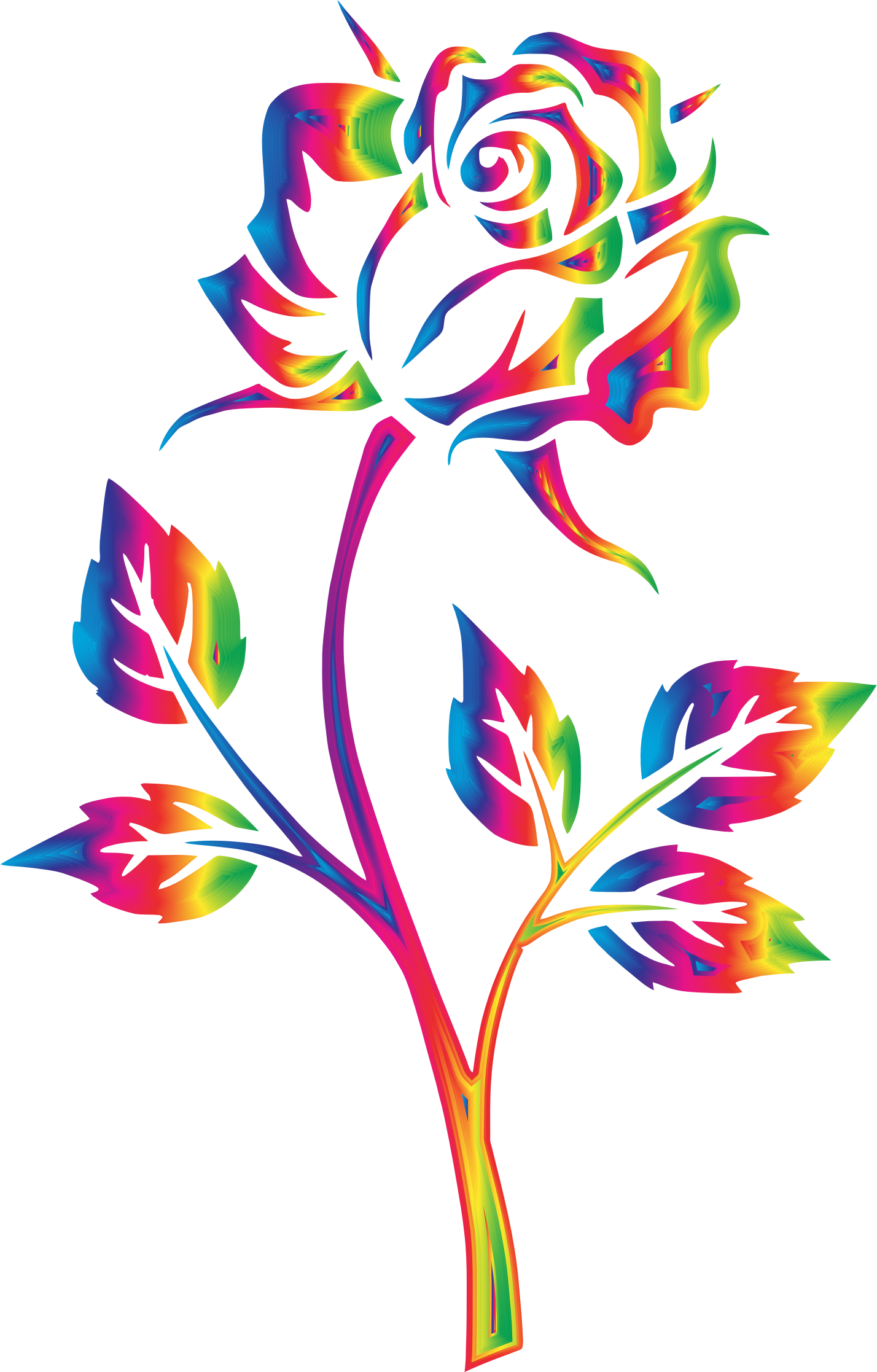 This Free Icons Png Design Of Rainbow Rose No Background (1428x2234), Png Download