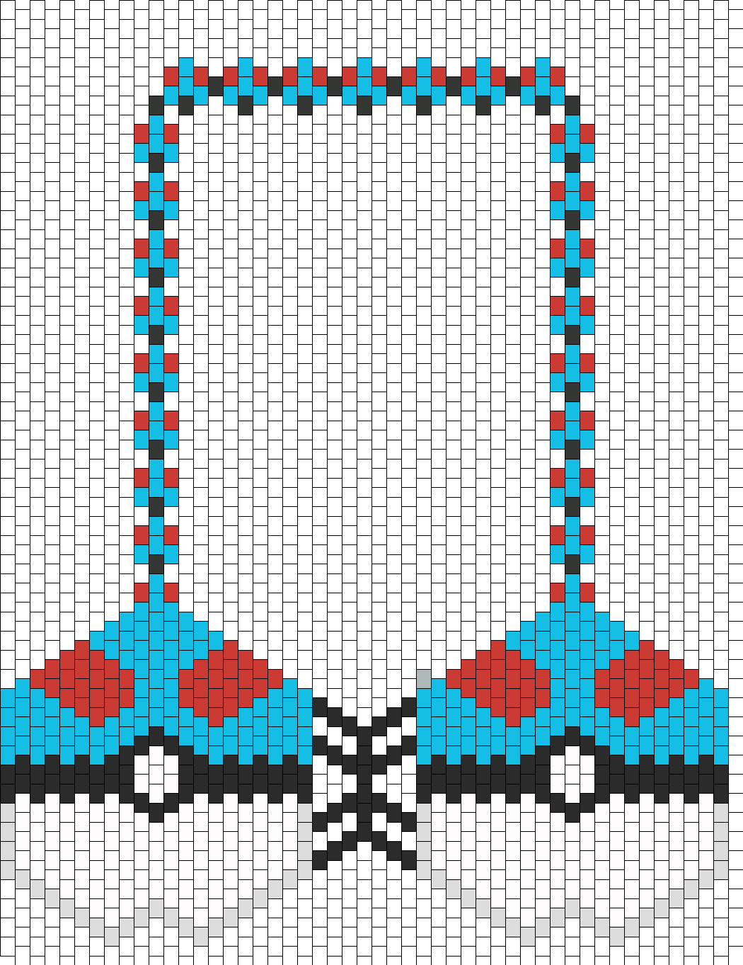 Pokemon Great Ball Kandi Bikini Bra Bead Pattern - Brassier Kandi (1050x1363), Png Download