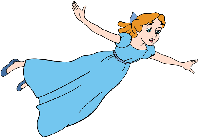 Back To Peter Pan Clip Art Menu - Peter Pan And Wendy Flying (676x471), Png Download