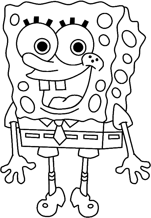 Cute Spongebob Smile Coloring Pages Spongebob Coloring - Spongebob Squarepants Colouring Pages (553x762), Png Download