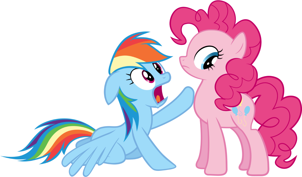 Concerned, Kneeling, Pinkie Pie, Rainbow Dash, Safe, - Simple Little Pony Background Png (1200x700), Png Download