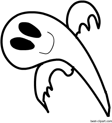 Black And White Cute Ghost Clip Art - Clip Art (450x450), Png Download