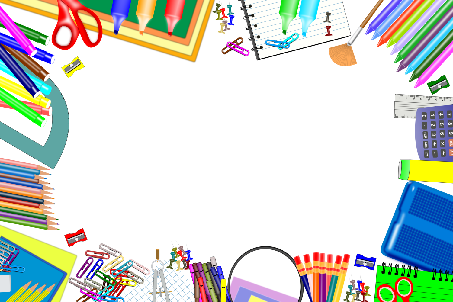 School Supplies (1000x666), Png Download