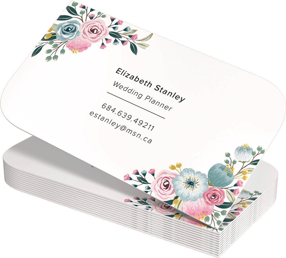 2 Opposite Ends With - Single Rounded Corner Business Cards (1500x920), Png Download