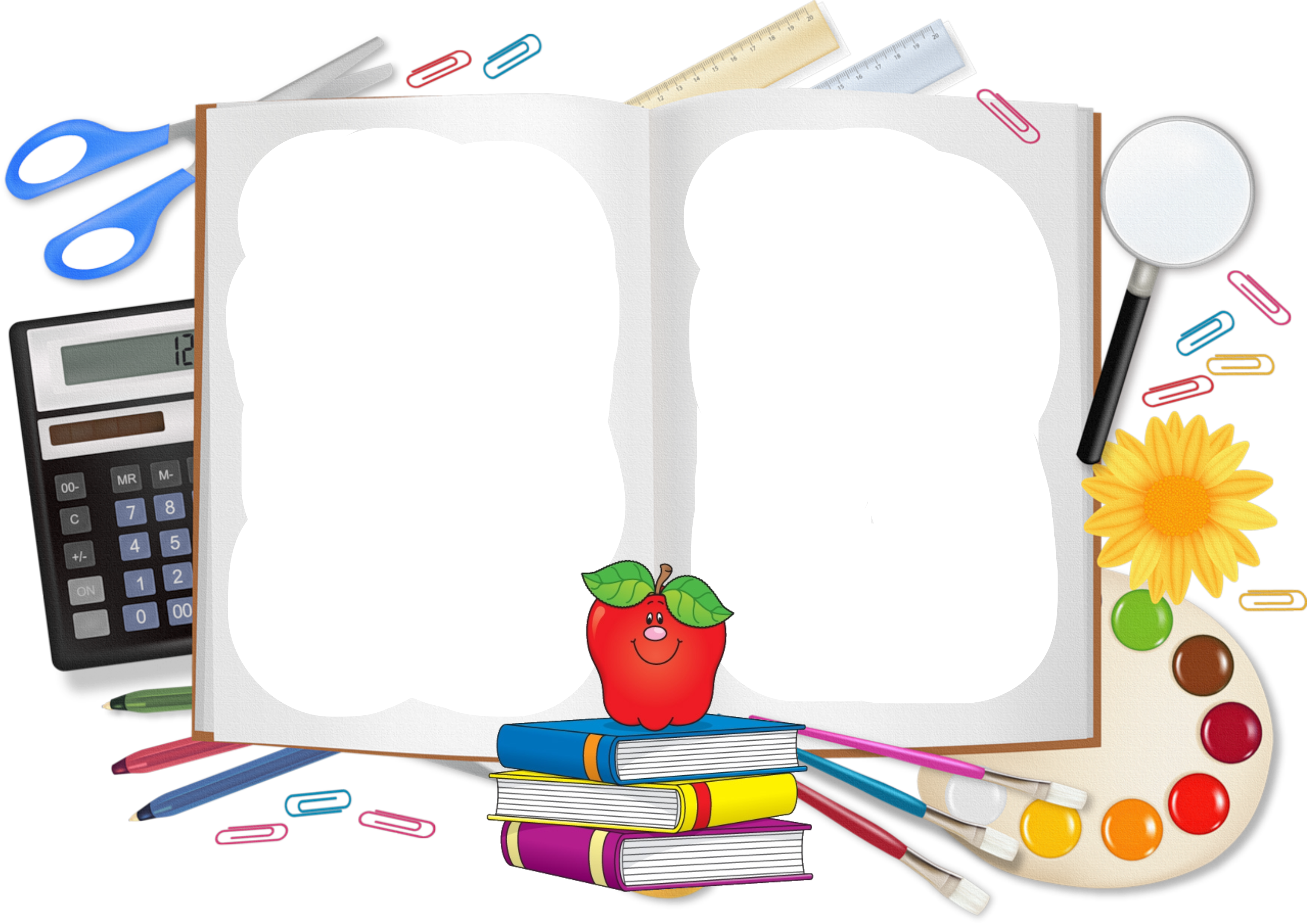 Download Student School Supplies Clip Art - School Vector Background Png PNG  Image with No Background 