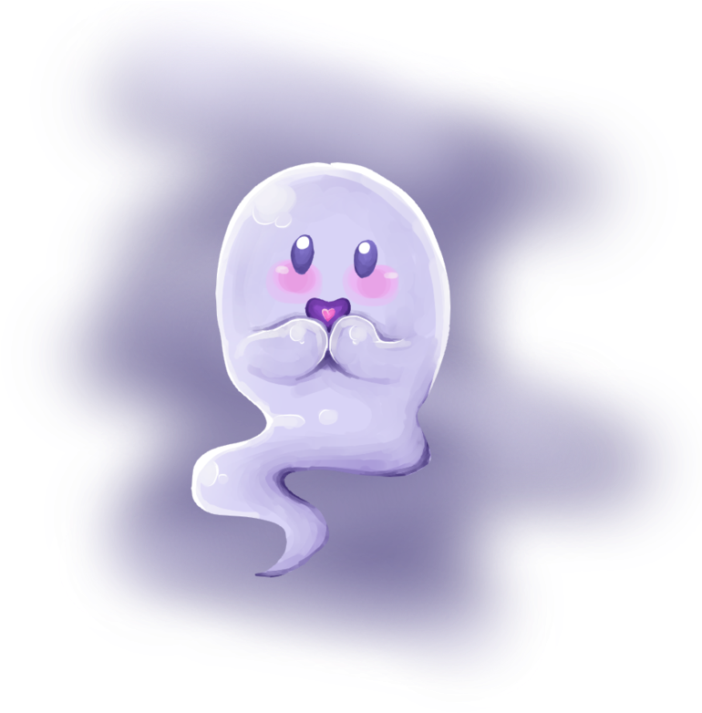Cute Ghost By Meeps-chan - Cartoon (816x979), Png Download