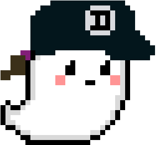 Cute Ghost Clem Hat - Cute Ghost Pixel Art (410x380), Png Download