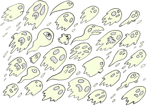 Drawn Ghostly Transparent - Halloween Background Tumblr Transparent (500x359), Png Download