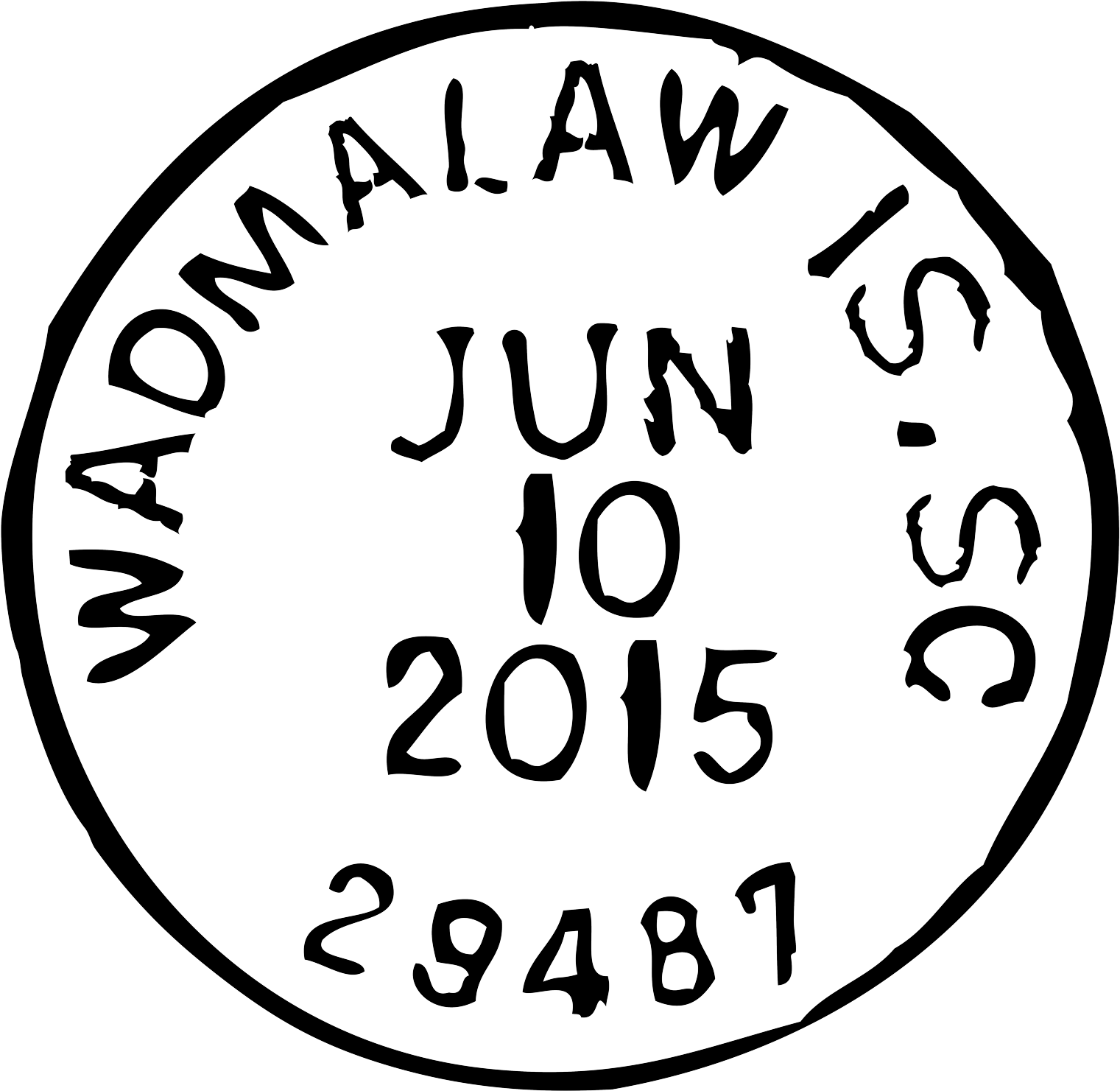 Wadmalawpostmark20150610 - Circle (1525x1500), Png Download