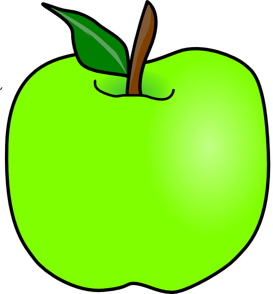 Green Delicious Apple Clip Art - Green Apple Clipart (552x594), Png Download