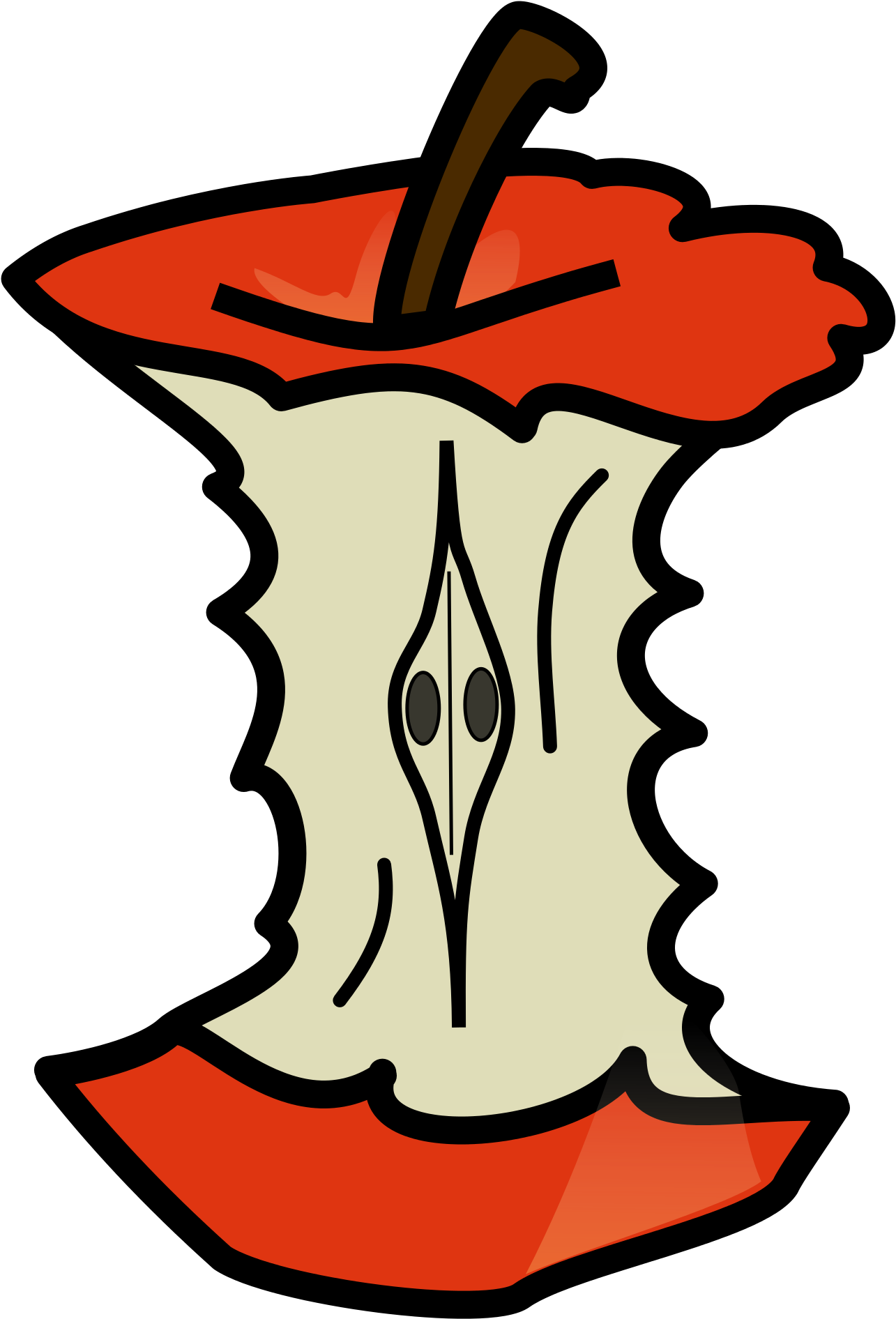 Open - Apple Core Clipart (2000x2000), Png Download