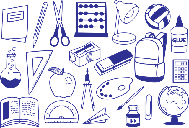 School Supplies - School Supplies To Colour (640x434), Png Download