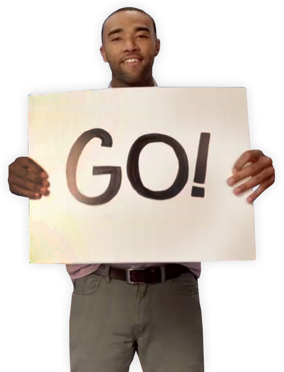 Man Holding Sign That Says " - Guy Holding Sign Png (915x1200), Png Download
