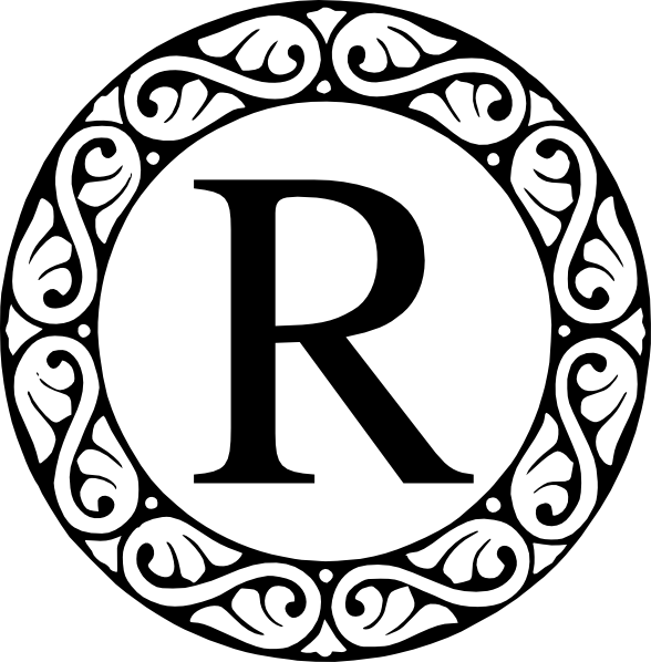 R Monogram Clip Art At Clker - Letter K Monogram Png (588x598), Png Download