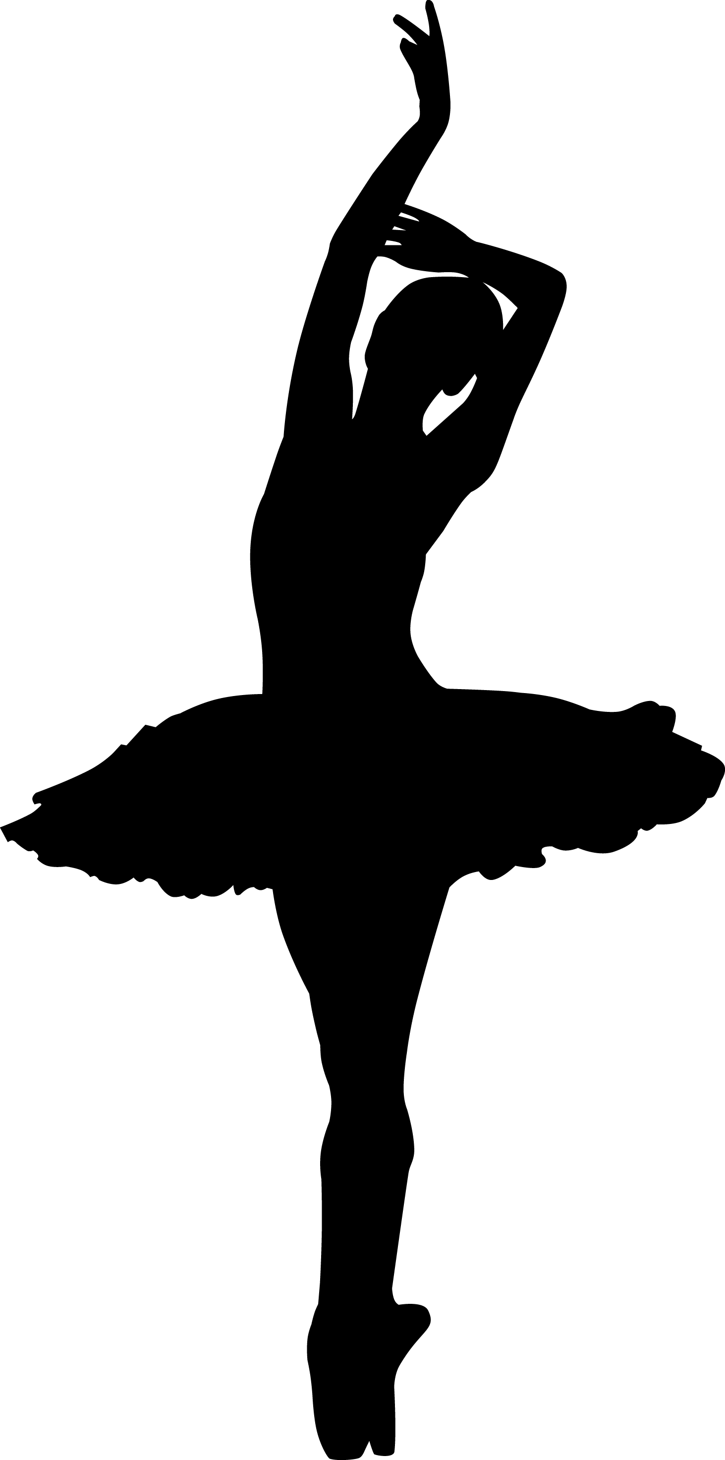 Ballet Dancer Sous-sus - Ballerina On Pointe Silhouette (1463x2945), Png Download