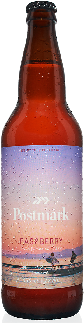 Postmark Raspberry - Glass Bottle (316x1070), Png Download