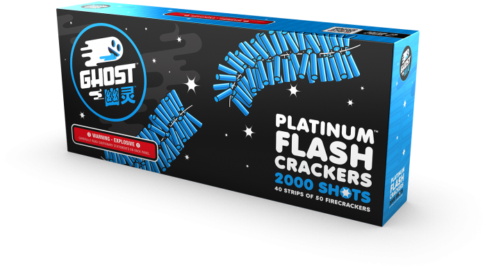Ghost™ 50 Shots Platinum™ Flash Crackers - Graphic Design (700x431), Png Download