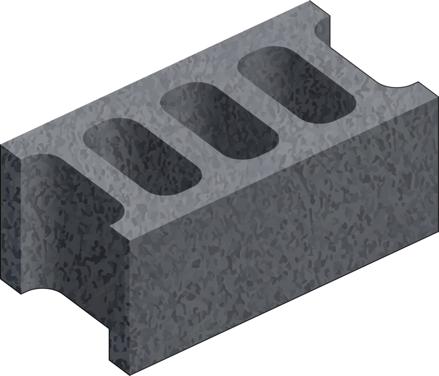 Concrete Masonry Unit Brick Wall Building Materials - Hollow Bricks Png (875x750), Png Download