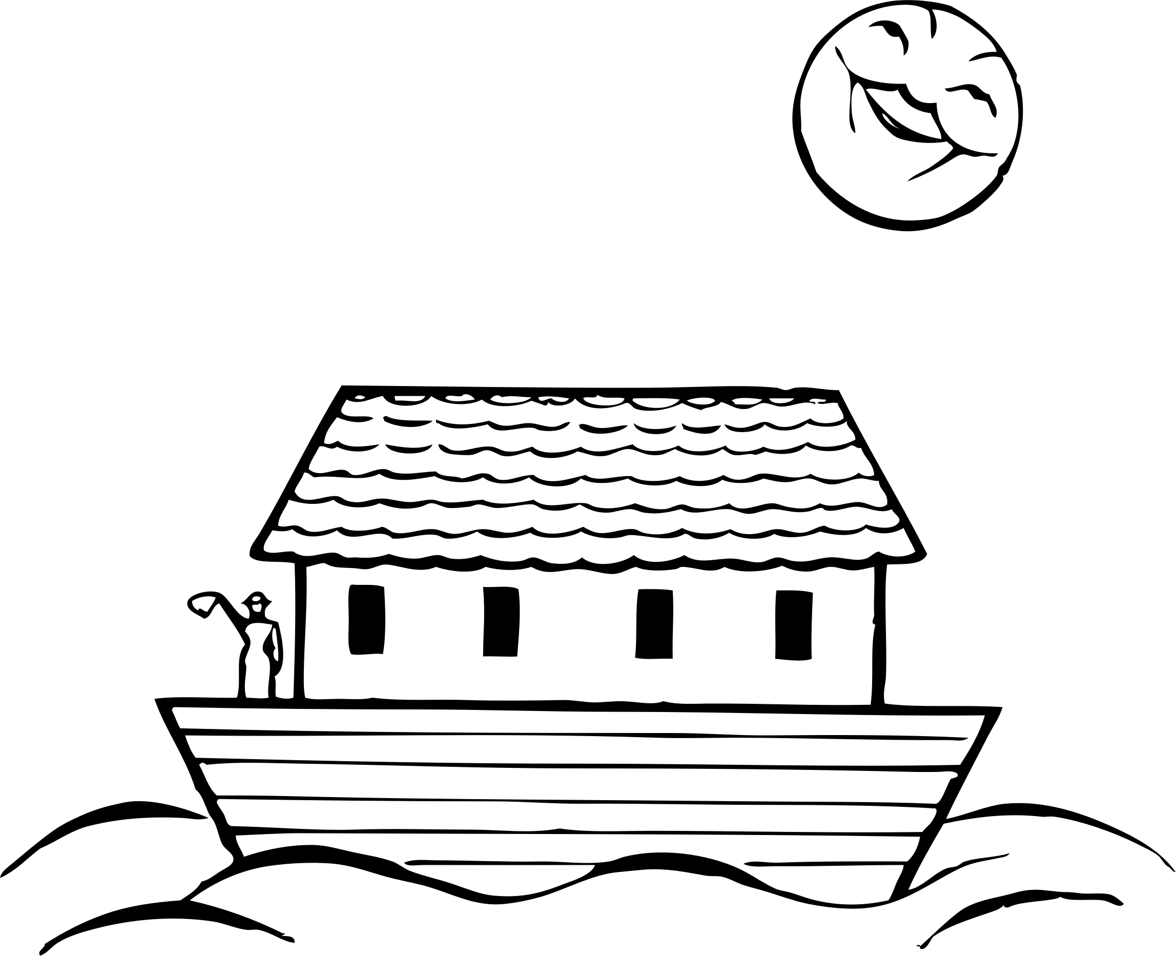 Transparent Stock Noahs Png Black And White Transparent - Noahs Ark Clipart Black And White (2295x1865), Png Download