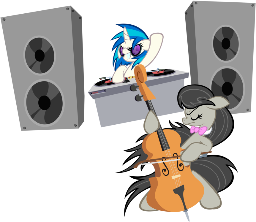 Bronycurious, Cello, Dj Pon-3, Octavia Melody, Safe, - Sharing The Stage Unisex T-shirts (900x762), Png Download