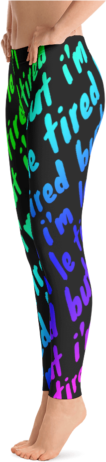 All Over Leggings Butimletiredscript Rainbows Mockup (1000x1000), Png Download
