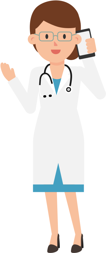 Open - Doctor On Phone Cartoon (2000x1126), Png Download