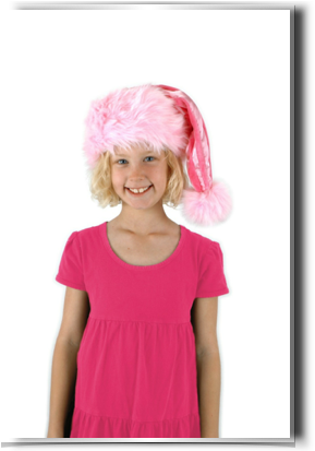 Santa Hat Pink - Girl (300x412), Png Download