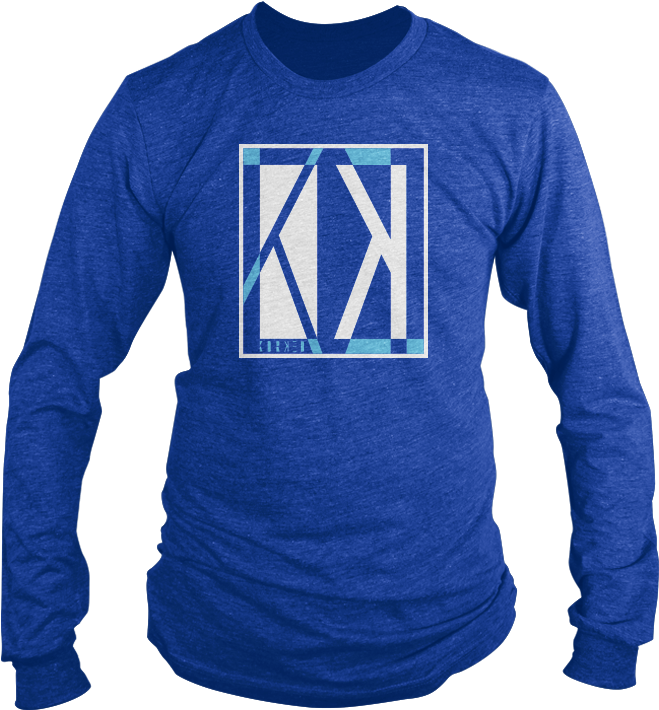 Blue Logo Shattered Long Sleeve Shirt - Long-sleeved T-shirt (690x800), Png Download