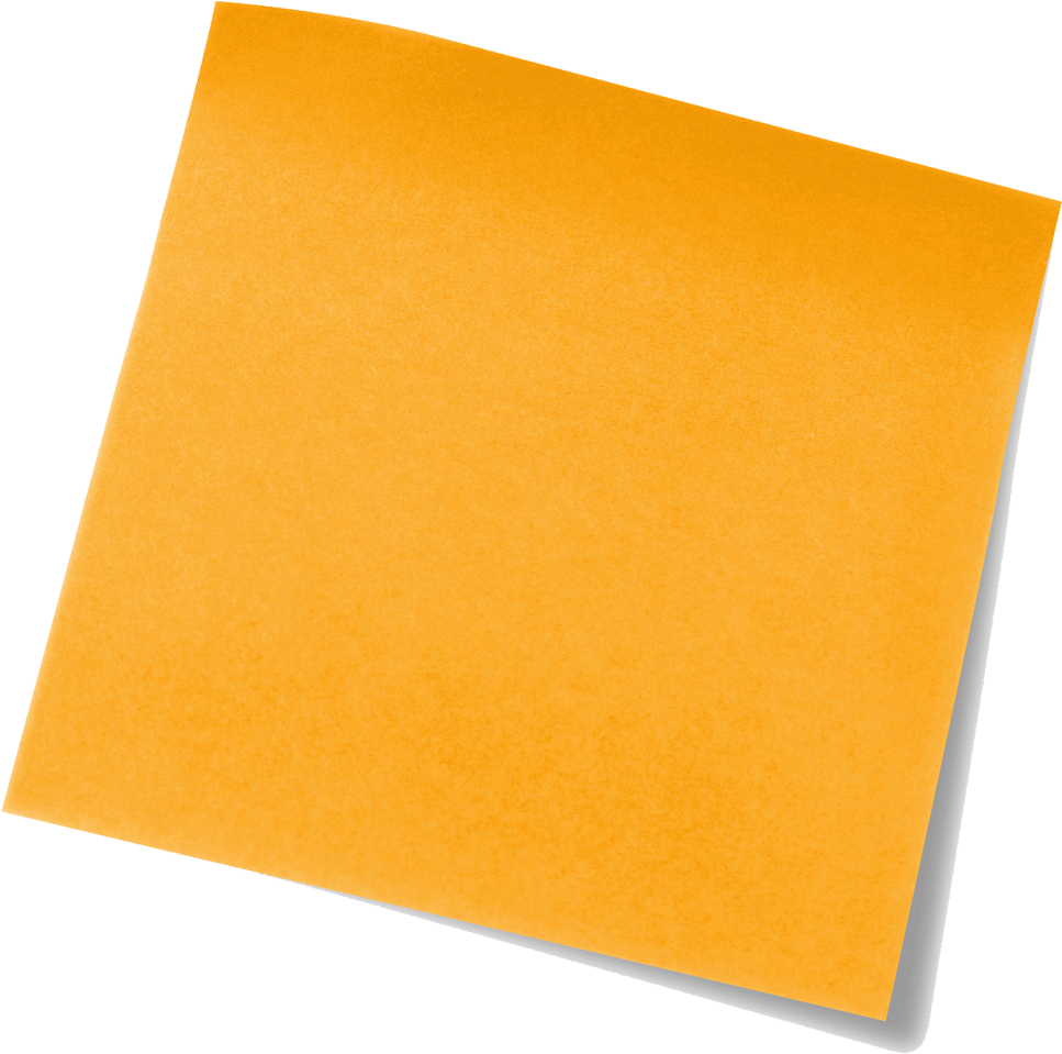 Orange Post It Note (1000x1000), Png Download