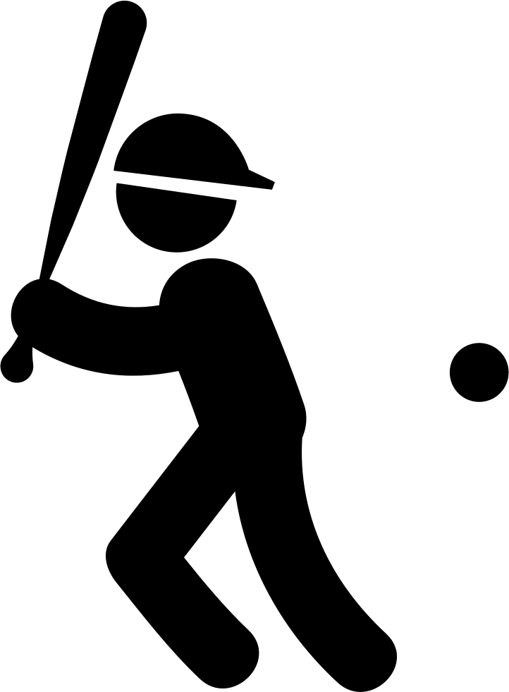 Baseball Player With Bat Ball And Cap Comments - Baseball Player Icon (722x981), Png Download