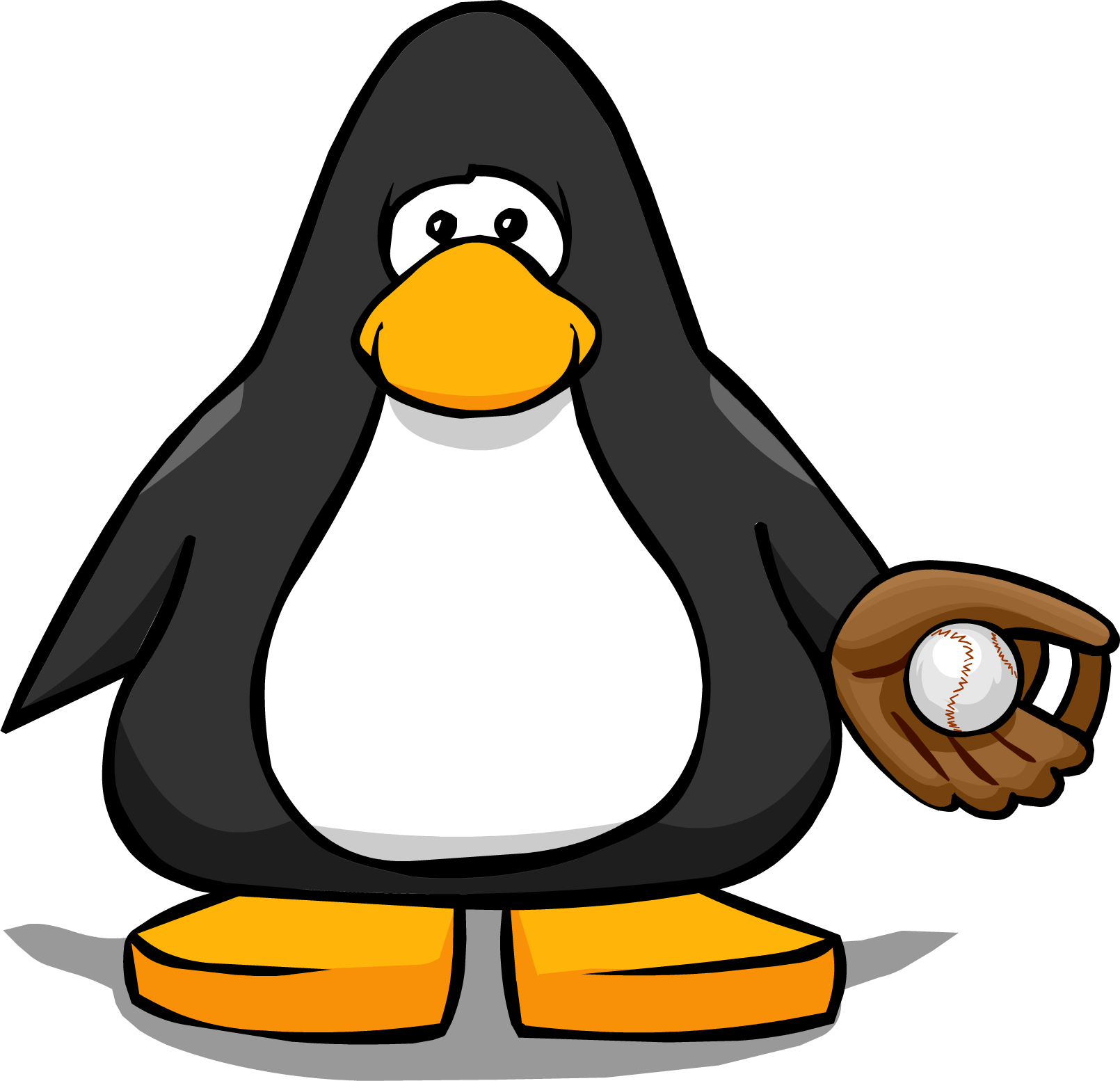 Baseball Glove From A Player Card - Penguin With A Horn (1610x1554), Png Download