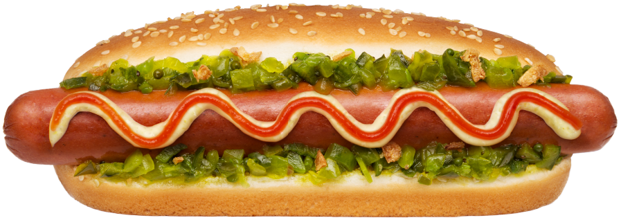 Hot Dog Png Transparent Image - Hamburger (897x318), Png Download