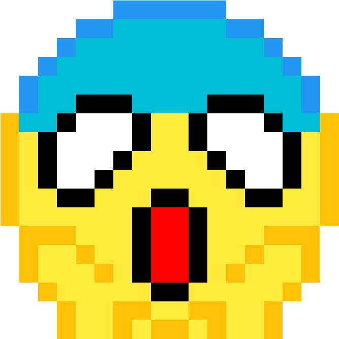 Shocked Emoji - Pixel Art Emoji (1184x1184), Png Download