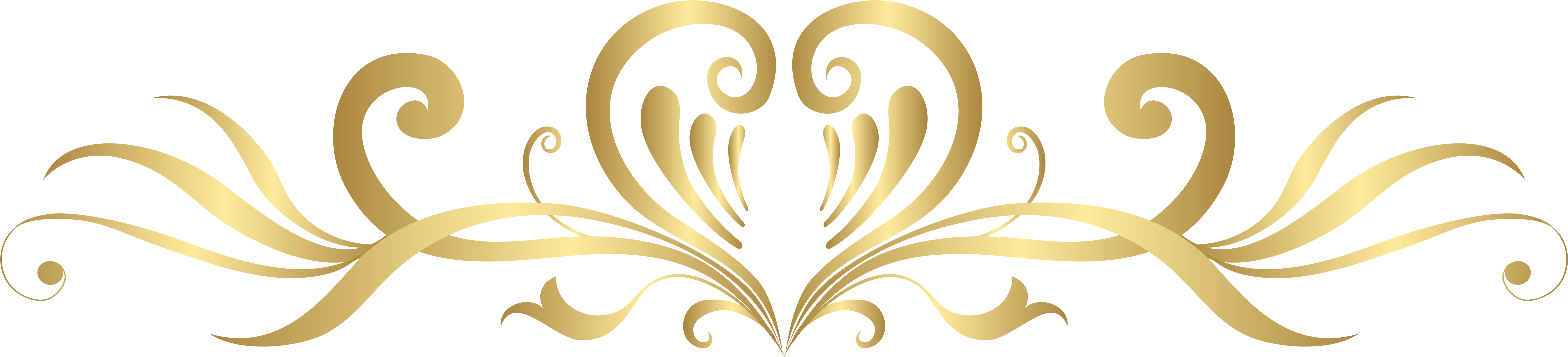 Gold Heart Decoration Png Clip Art Gallery Yopriceville - Gold Heart Design Png (8000x1881), Png Download