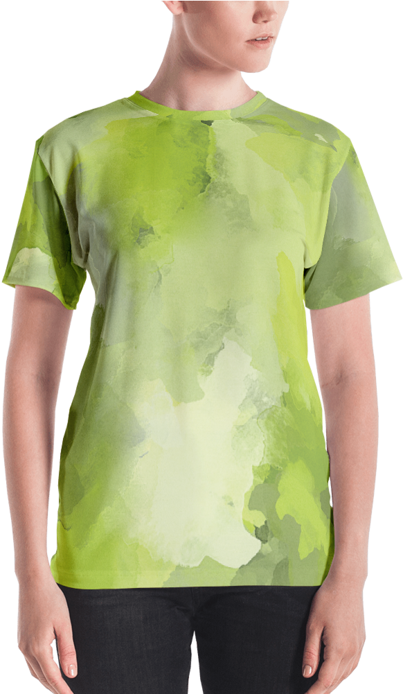 Apple Green Watercolor Women's T Shirt T Shirt Zazuze - T-shirt (1000x1000), Png Download