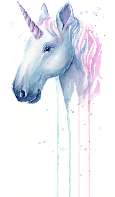 Click And Drag To Re-position The Image, If Desired - Unicorn Watercolor Painting (399x700), Png Download