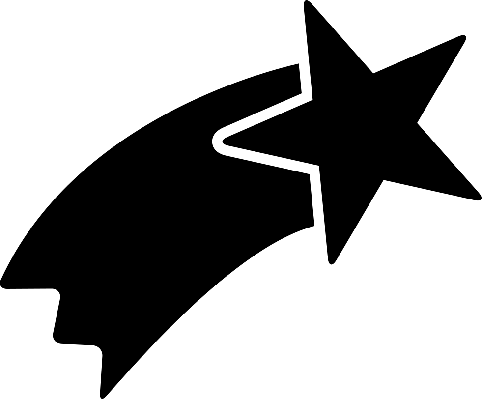 Shooting Star Shape - Shooting Star Icon (981x812), Png Download