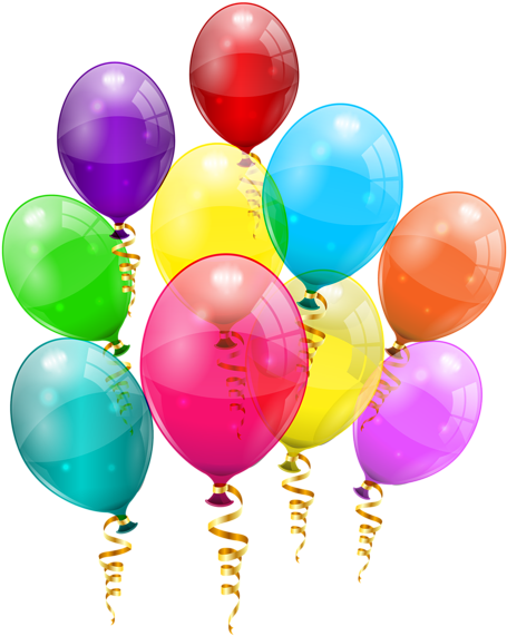 Bunch Of Colorful Balloons Png Clipart Image - Balloons Png (478x600), Png Download