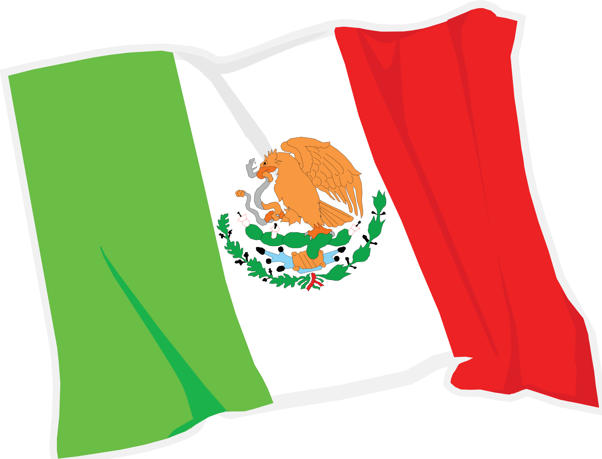 Mexico Clipart At Getdrawings - Mexican Flag Clipart Png (1280x977), Png Download