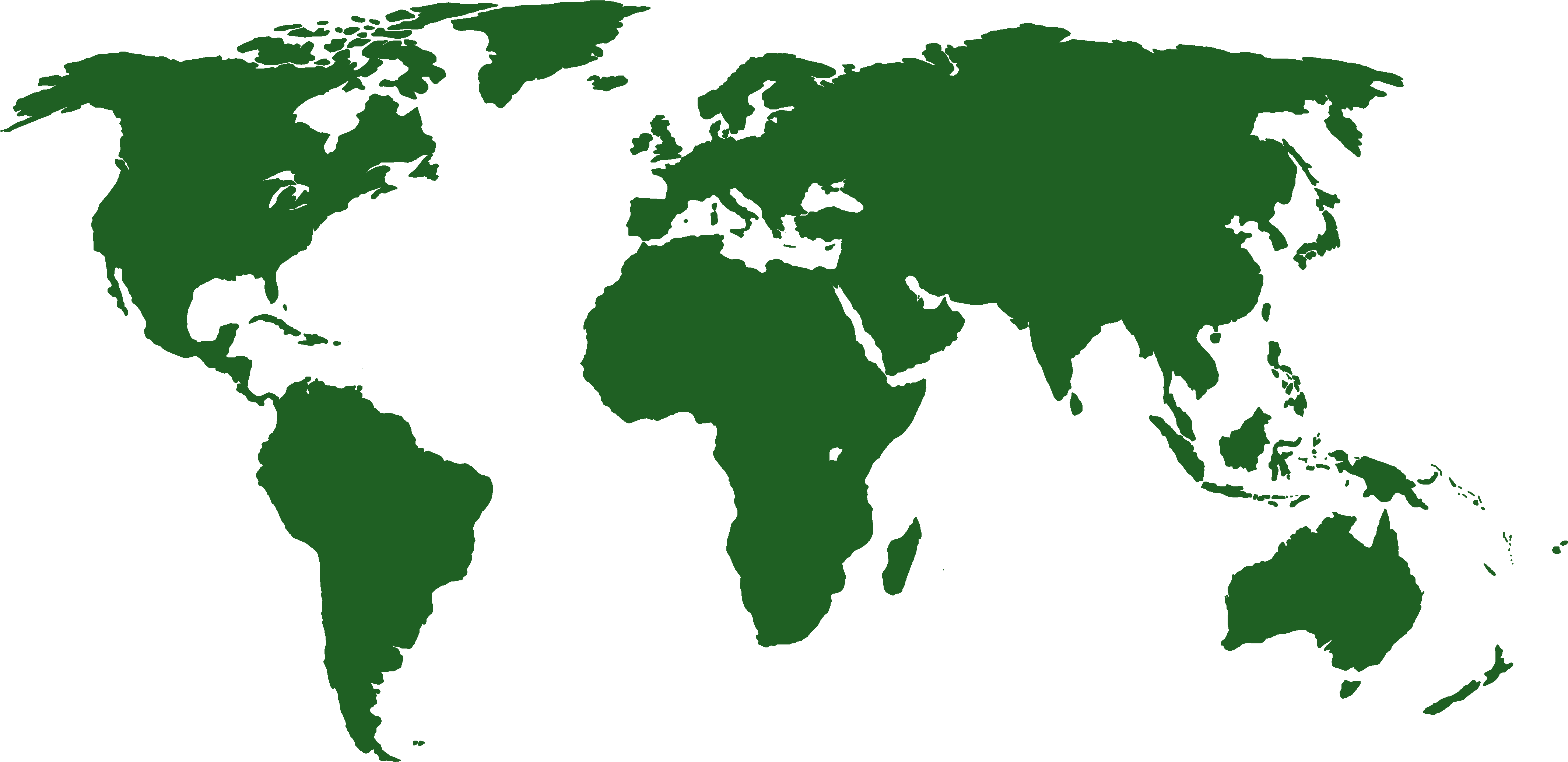 World Map Green - Countries That Recognize Croatia (4312x2128), Png Download