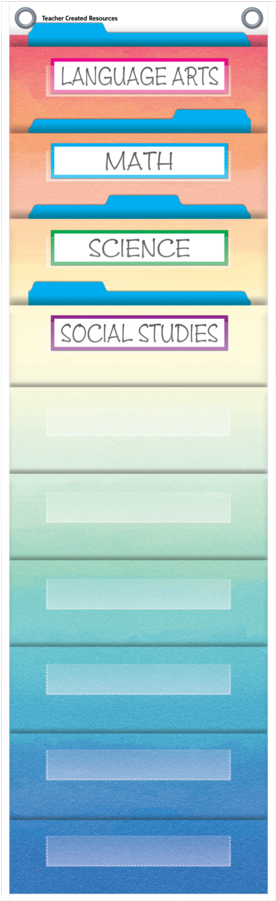 Watercolor 10 Pocket File Storage Pocket Chart Alternate - Teacher Created Resources Teacher Created File Storage (900x900), Png Download